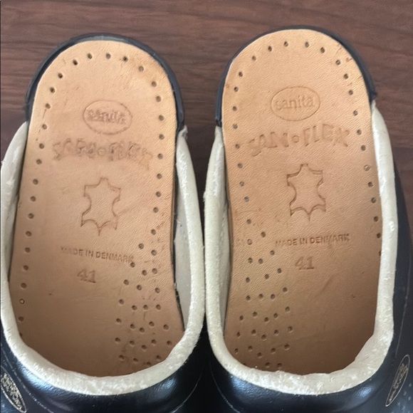 Sanita Black Mules Comfortable Slip-On Clogs - Picture 6 of 10